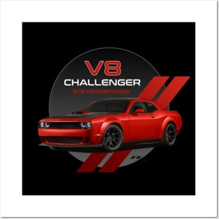 Dodge Red Challenger Posters and Art